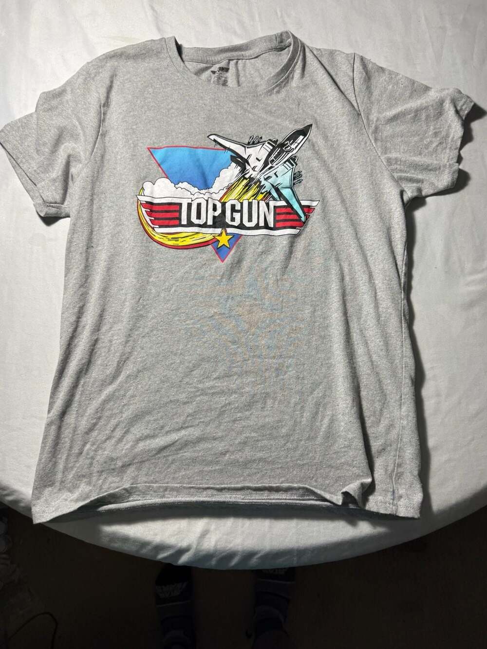 Top Gun Fighter Jet Graphic T-Shirt Heather Gray